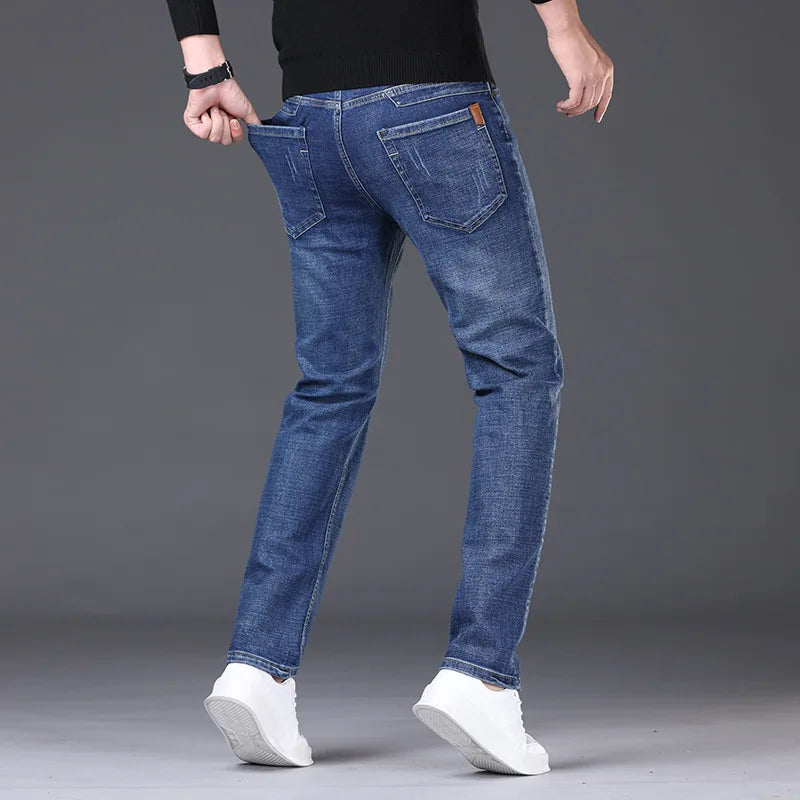 Men’s Classic Casual Stretch Slim Jeans (Straight Fit, Smart Casual Denim)