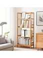 Senmeo Narrow Bamboo Bookshelf with Adjustable Shelves (4–5 Tier)