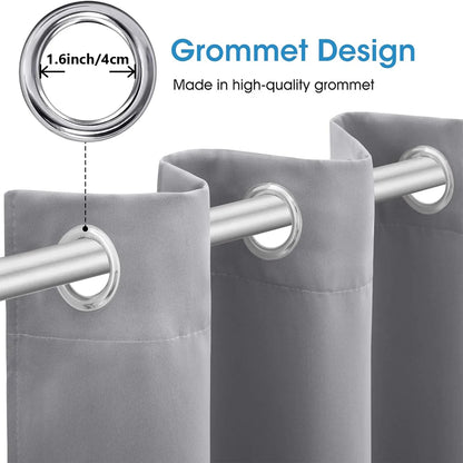 4PCS Blackout Curtains, Heat-Insulated Grommet Curtains For Bedroom Darkening, Noise Reduction Curtains For Living Room