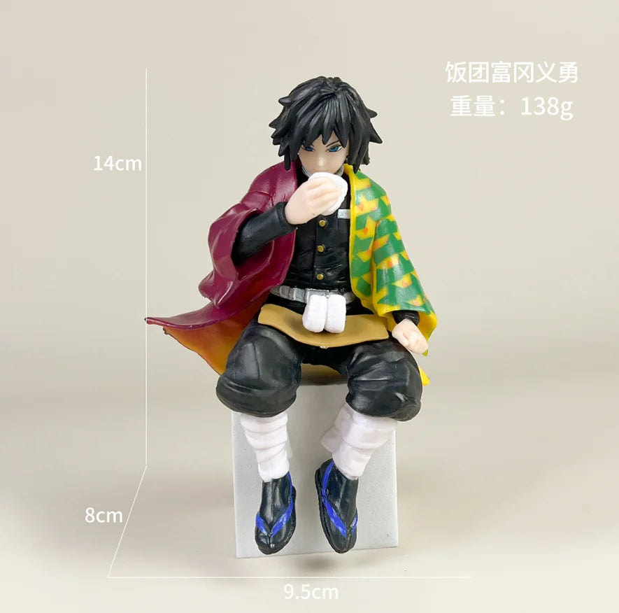 Hot Anime Demon Slayer Sit Eating High Quality Rice Figure All Style Tanjirou Nezuko Kyoujurou Tengen Tokitou Muichirou Figurine