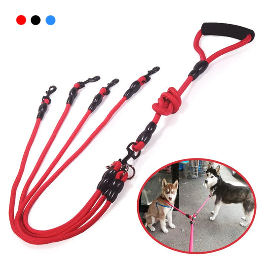Pet Dog Leash Nylon Rope Double Dual Two Heads Dogs Leash 2 Way Coupler Harness