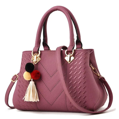 Women’s Large PU Shoulder Bag – Portable Bucket Crossbody Tote