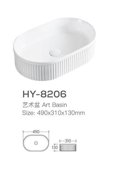 Modern White Round Countertop Wash Basin