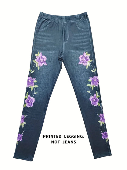 Women’s Faux Denim Print Leggings
