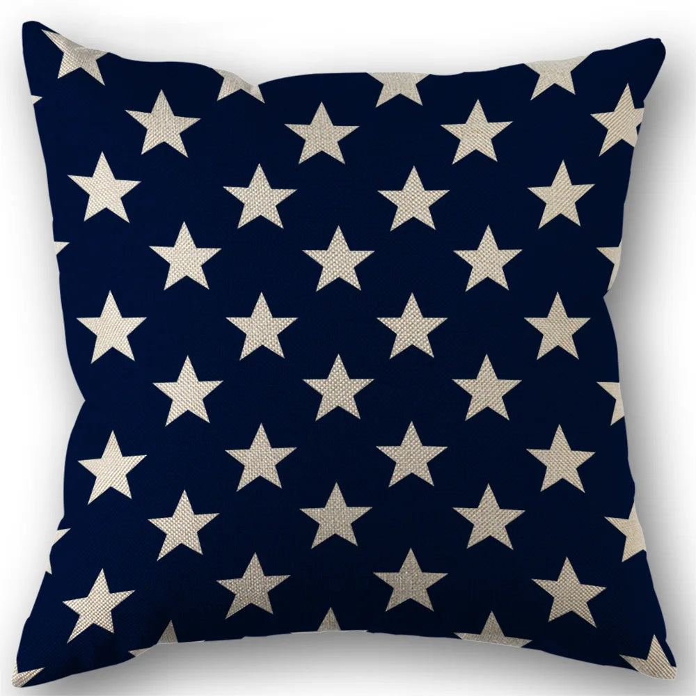 Independence Day Throw Pillow Case USA Fourth of July Freedom Independence Linen Home Living Room Sofa Pillow Case