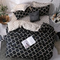 Luxury Black Bedding Comforter Set with Pillow Case SIngle Full Size Bed Linen Duvet Cover Set Queen/King Double Single Bed
