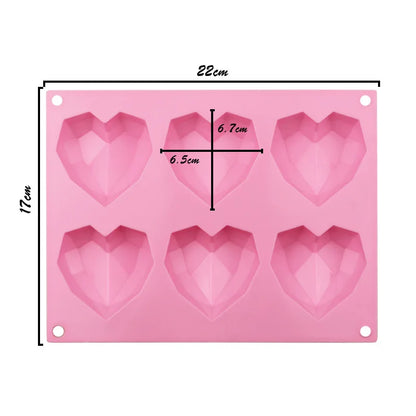 Silicone Diamond Love Baking Mold Set Letter Number Molds 1/6/8 Cavity Heart Mousse Pastry Cake Chocolate Soap Candle Mould