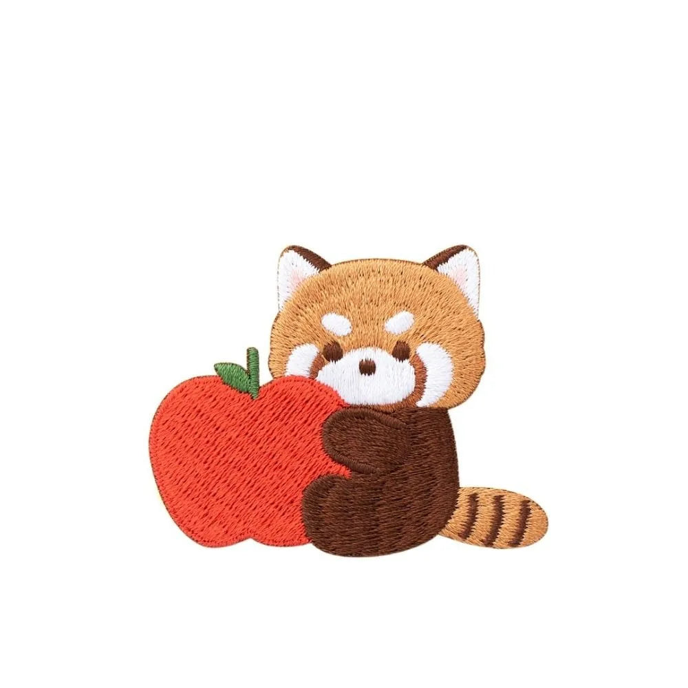 Cute Red Panda Embroidered Patch – Iron‑On Sticker for Kids Clothes