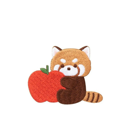 Cute Red Panda Embroidered Patch – Iron‑On Sticker for Kids Clothes