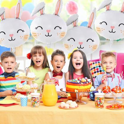 3/6Pcs Easter Rabbit Balloons, Giant Bunny Shaped Foil Balloons Happy Easter Balloon forEaster Party Decors Kids Birthday Party