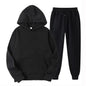 Men's Autumn and Winter New Solid Color Hoodie and pants Set Size S-4XL