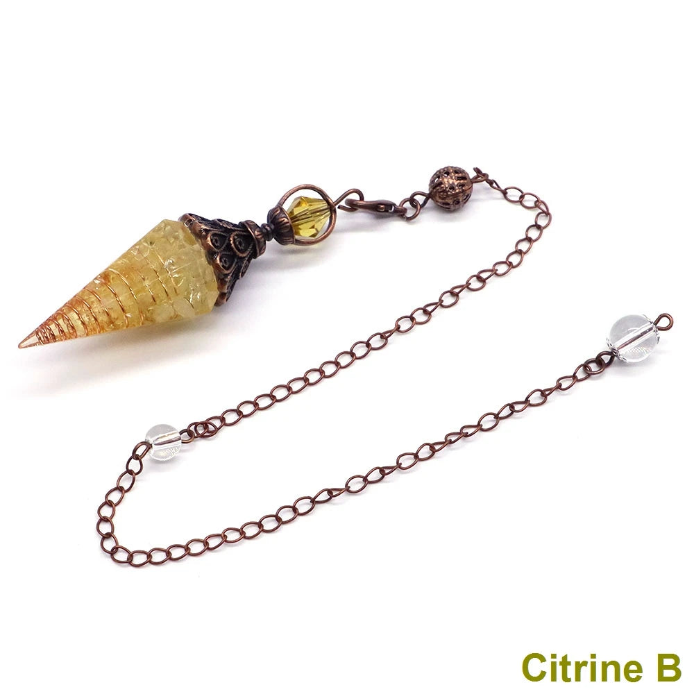Crystal Healing Stone Quartz Pendulums Spiritual Hexagonal Pointed Resin Witchcraft Supplies Balancing Accessories Divination