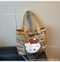 Sanrio Hello Kitty Canvas Zipper Handbag (48cm Large Capacity Tote Bag)