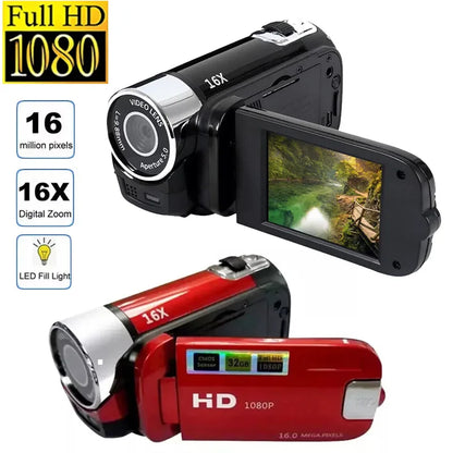 1080P 16MP Digital Camera &amp; Rotatable Screen Camcorder (16X Zoom, Fill Light)