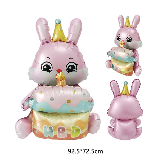 Easter Standing Bunny Balloon Huge Cartoon Rabbit Shape Foil Balloon Happy Easter Eggs Chicks Rabbits Easter Party Favors