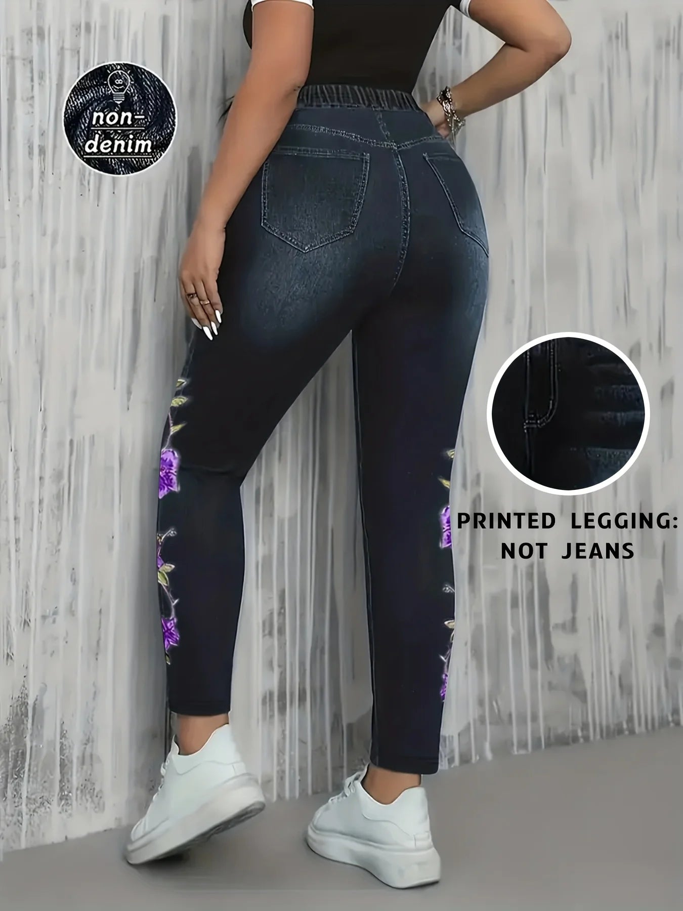 Women’s Faux Denim Print Leggings