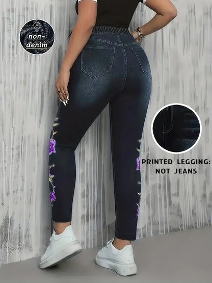 Women’s Faux Denim Print Leggings