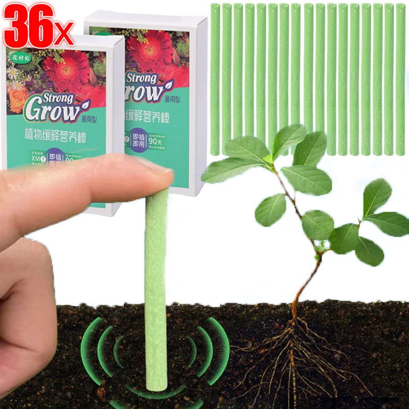 36x Plant Nutrition Bars Nitrogen Phosphorus Potassium for Healthy Growth of Plant Fruit Vegetables Flowers Compound Fertilizer