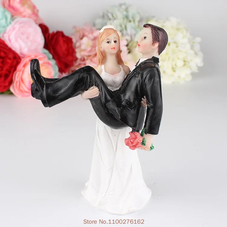 Bride & Groom Funny Wedding Cake Topper Figurine