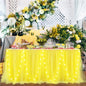 Tulle Table Skirt with LED Lights 6FT Table Cloth for Baby Shower Wedding Birthday Party Bar Home Table Valentine's Day Decor