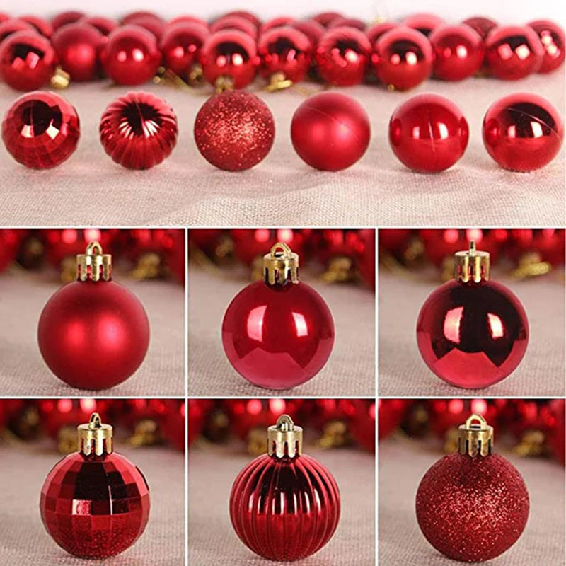 36/24pcs 40mm Merry Christmas Balls Christmas Tree Hanging Ball Ornaments Christmas New Year Party Home Decoration