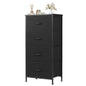4‑Drawer Fabric Cabinet – Wood Top, Steel Frame