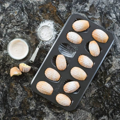 12‑Cavity Nonstick Black Madeleine Baking Tray