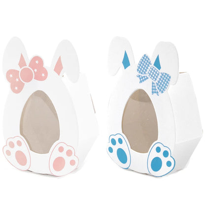 10/20pcs Easter Egg Candy Cookie Boxes Pink Blue Carton Bunny Shape Boxes for Spring Easter Party Gift Packing Boxes Decorations