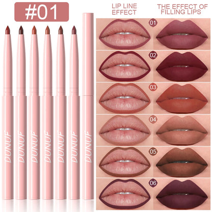 6-piece Velour Matte Lip Liner Non-Fading Lipstick Pens