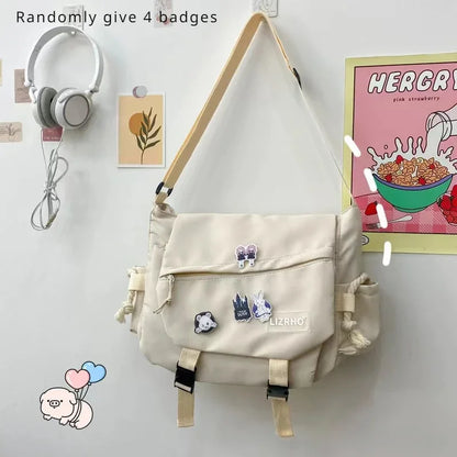 Shoulder Bag Large Capacity Crossbody Bag Retro Workwear Postman Bags for Women Nylon Handbags