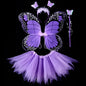 4Pcs Hot Sale Halloween Cosplay Fairy Angel Wings Insect Theme Costume For Kids Girls Butterfly Wings Costume Performance Dress