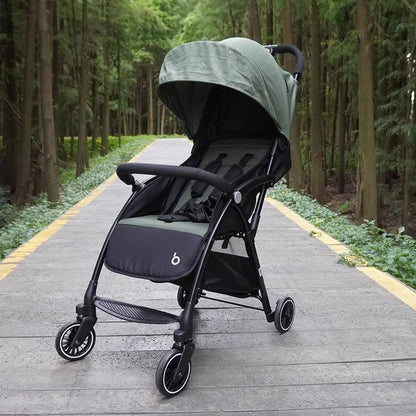 Sitting &amp; Lying Dual‑Use Lightweight Folding Baby Stroller (Multi‑Speed · Large Storage · Two‑Way Rollout)