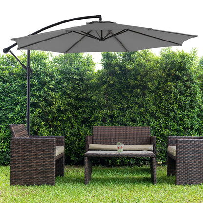 10FT Cantilever Patio Umbrella — Easy Tilt, UV Protection, 8 Ribs