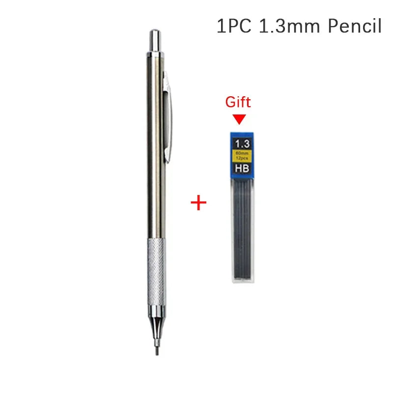 Full Metal Automatic Mechanical Pencil Set (0.3 -0.5 -0.7 -0.9 -1.3 -2.0mm)