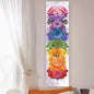 VIKAMA Seven Chakra Vertical Tapestry Rainbow Energy Wall Decor for Yoga Studio Meditation Space Wall Hanging Home Decoration