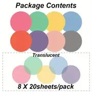160 Pack Multipurpose Waterproof Durable Fluorescent/Solid Sticky Notes