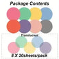 160 Pack Multipurpose Waterproof Durable Fluorescent/Solid Sticky Notes
