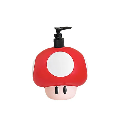 Vinyl Mushroom Soap Dispenser   Cute Mushroom‑Shaped Lotion Bottle with Black Pump