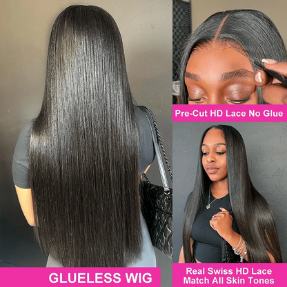 28" Ready‑To‑Go Glueless HD Lace Wig (13×4 / 13×6 · Bone Straight · Brazilian Human Hair)