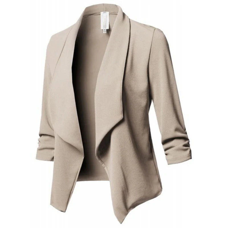 Women’s Open‑Front Slim Blazer – Long Sleeve Office Cardigan