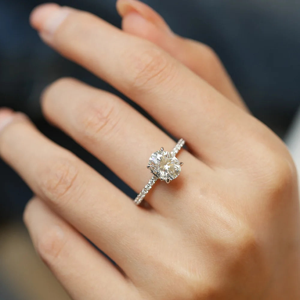 1-3 Carats Oval Radiant Moissanite Rings for Woman 925 Sterling Silver Jewelry Gift Woman's Wedding Moissanite Diamond Ring