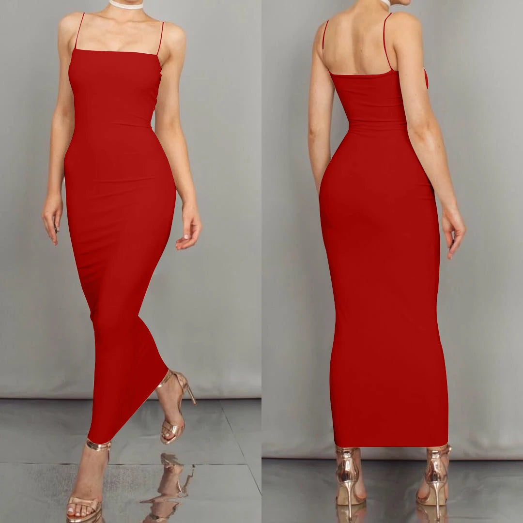 Women's  Long Sling  Sexy Suspender Dress