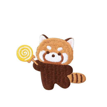 Cute Red Panda Embroidered Patch – Iron‑On Sticker for Kids Clothes