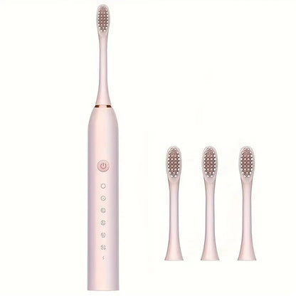 6‑Speed Rechargeable Sonic Toothbrush – Waterproof Soft Brush for Adults & Couples