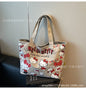 Sanrio Hello Kitty Canvas Zipper Handbag (48cm Large Capacity Tote Bag)