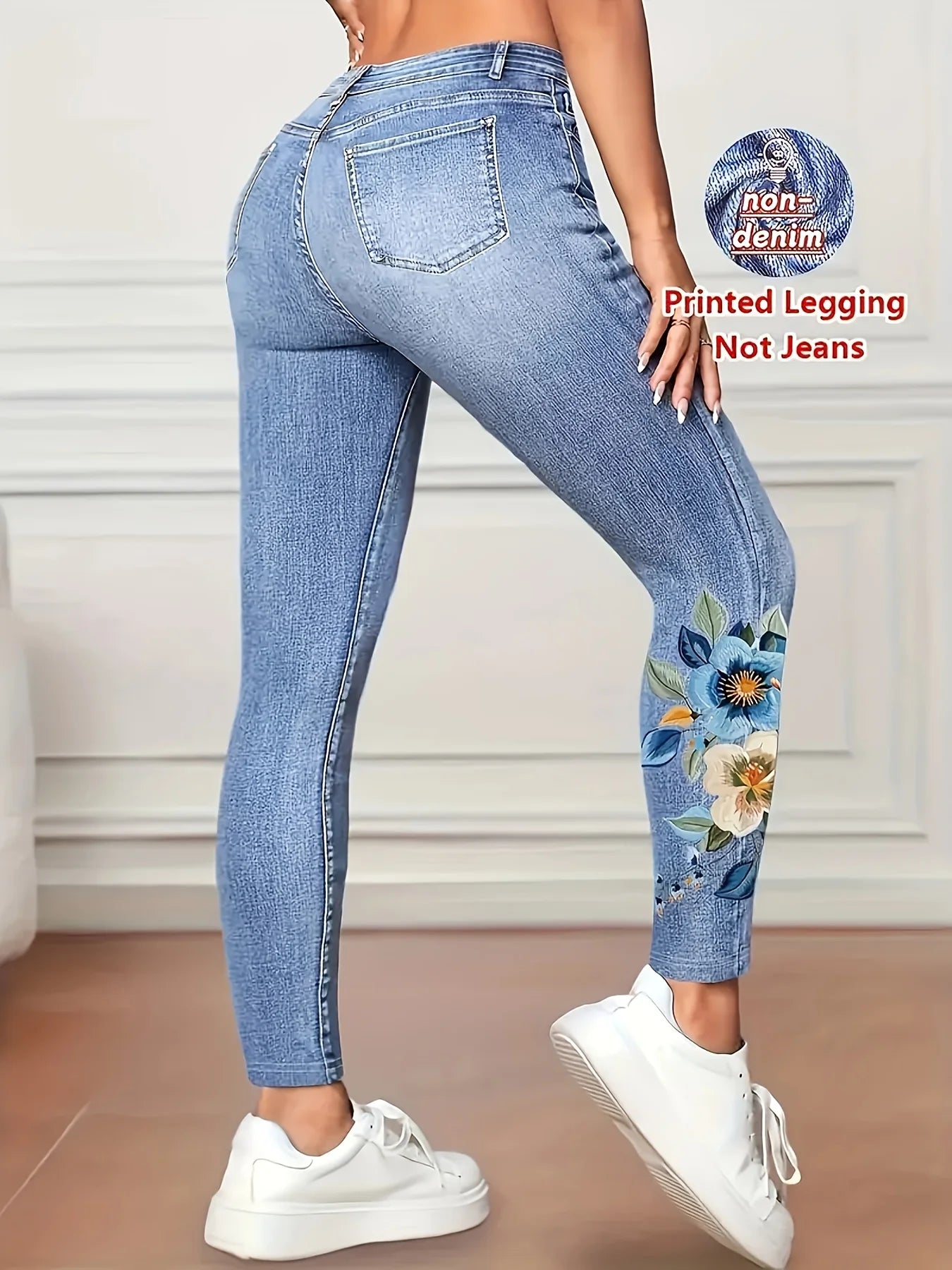 Women’s Printed High‑Elastic Skinny Pants