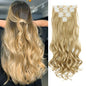 Clip In Hair Extensions 7 PCS Full Head 22-Inch-Long Curly Wavy Synthetic Hair Pieces