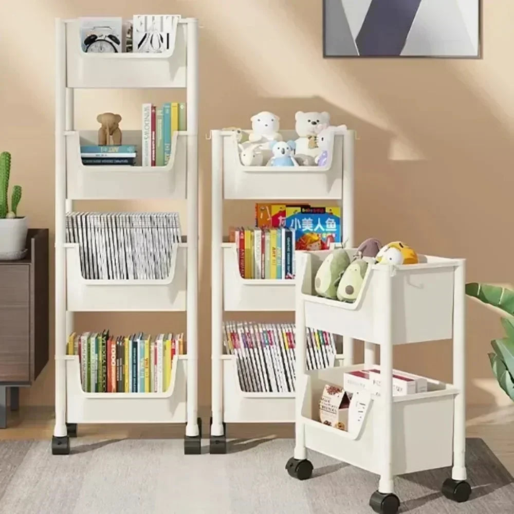 Slim Kitchen Corner Storage Rack — Multi‑Layer Narrow Bookshelf