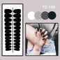 24pcs Gold Stripe Press‑On Nails – Long Square Full Cover Tips