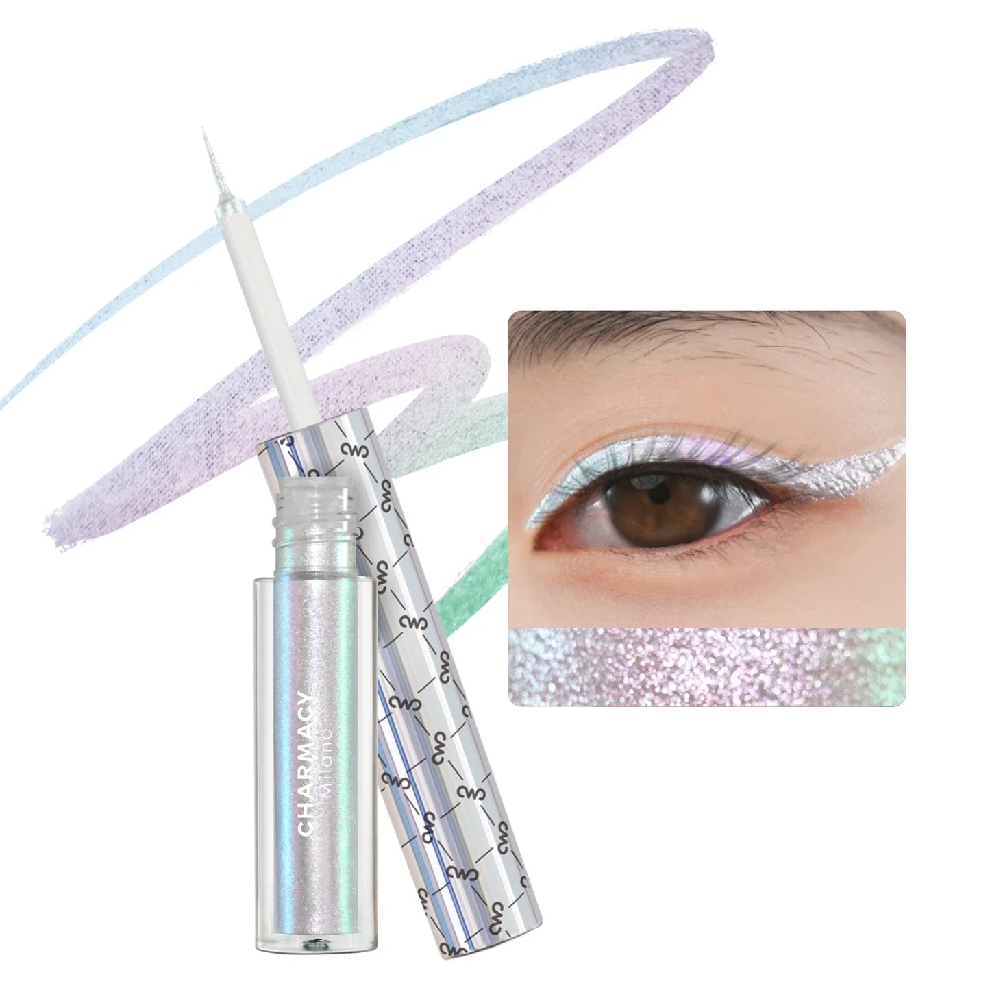 Duo chrome Glitter Liquid Eyeliner Waterproof Long-lasting Ultra-Fine Tip Smudge-proof Eye Liner Makeup